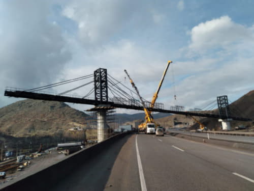 KOLİN - Hekimhan Conveyor Crossing Suspension Bridge Manufacturing and Installation