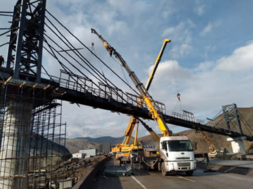 KOLİN - Hekimhan Conveyor Crossing Suspension Bridge Manufacturing and Installation
