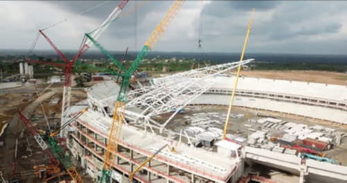 YENİGÜN CONSTRUCTION INC. - Cameroon - Japoma Stadium Steel Roof and Facade Manufacturing and Installation
